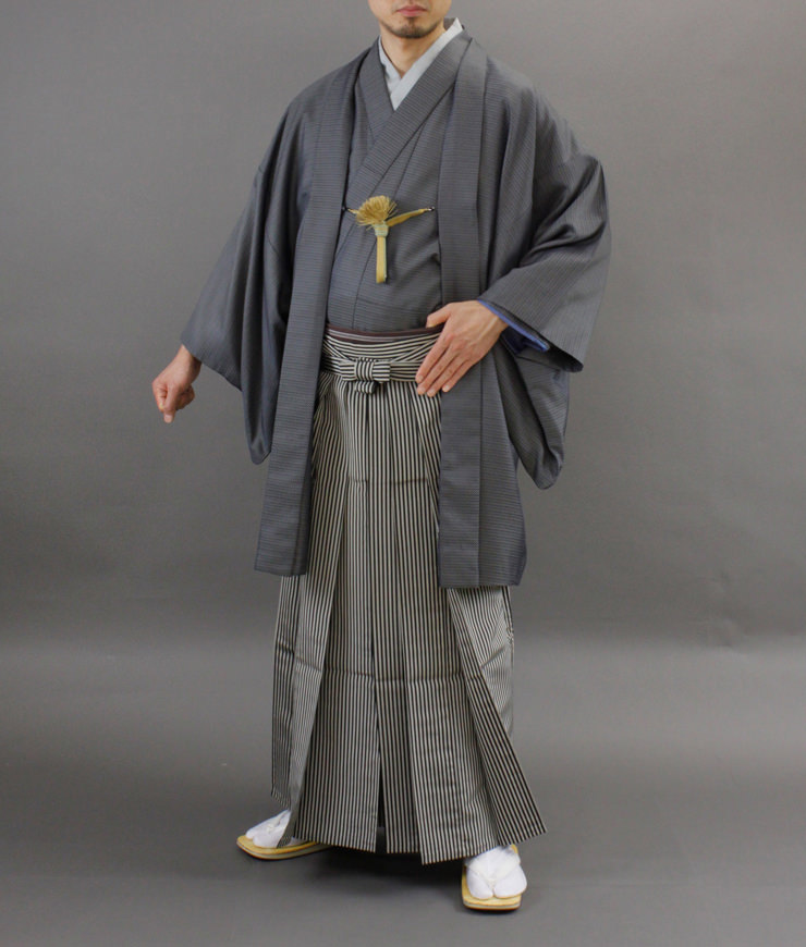 男性用袴セット・縞袴・行灯タイプ