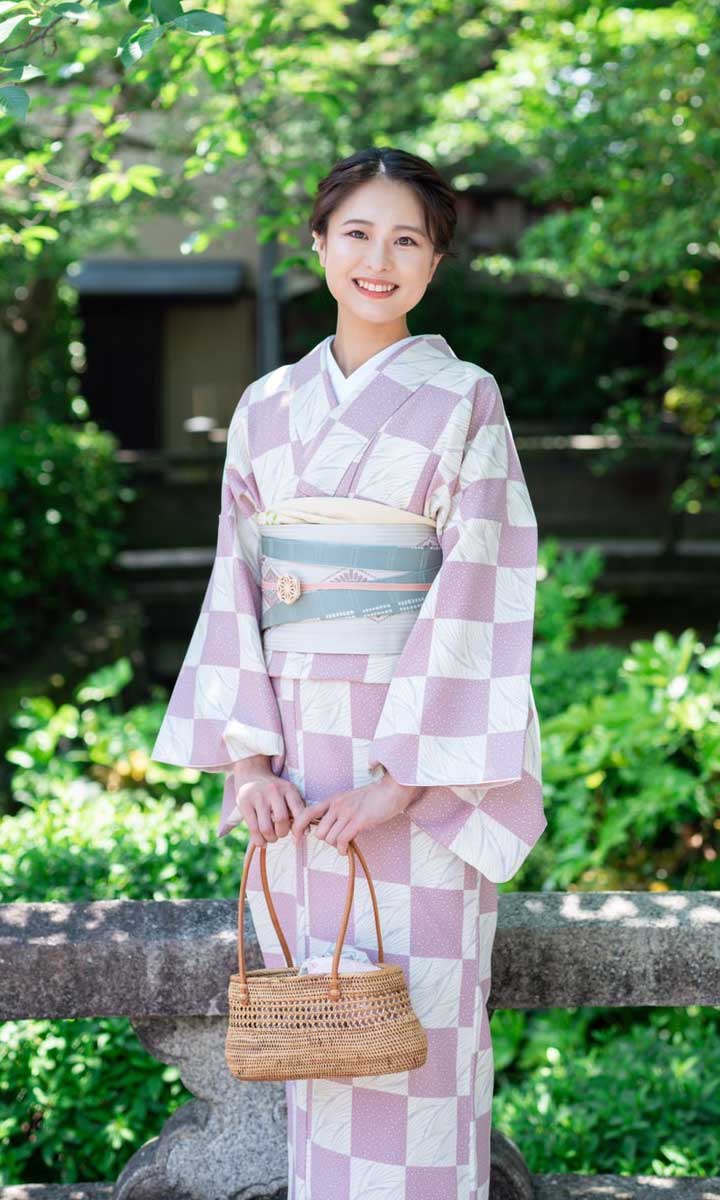 新品☆呉服屋♪日本の染・高級綿絽！清楚な古典花高級夏着物 浴衣３点 ...