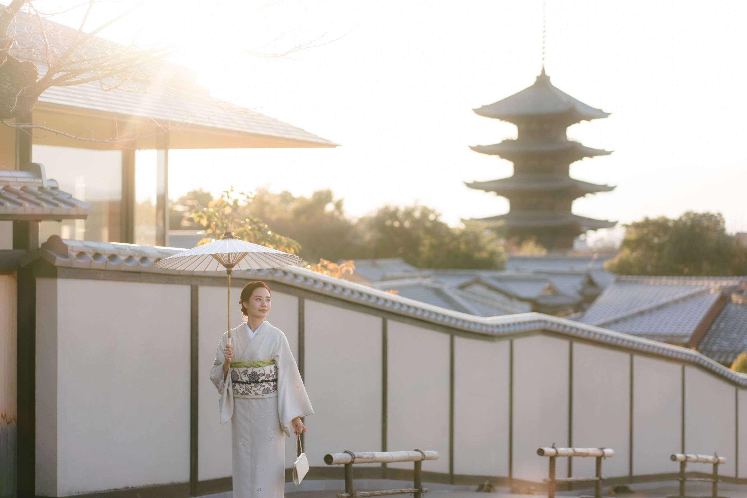 京都の街並みと着物姿 和凛の着物レンタル