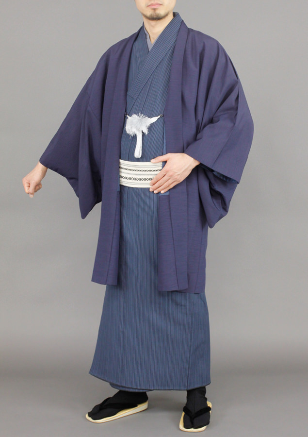 2】男性 羽織 着物 京都 浅草 和装 正装 結婚 五ツ紋 水辺-