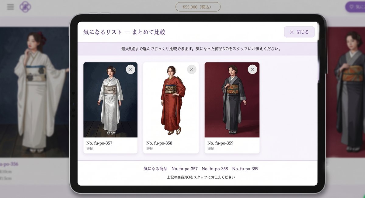 気になる商品NOをお伝えください